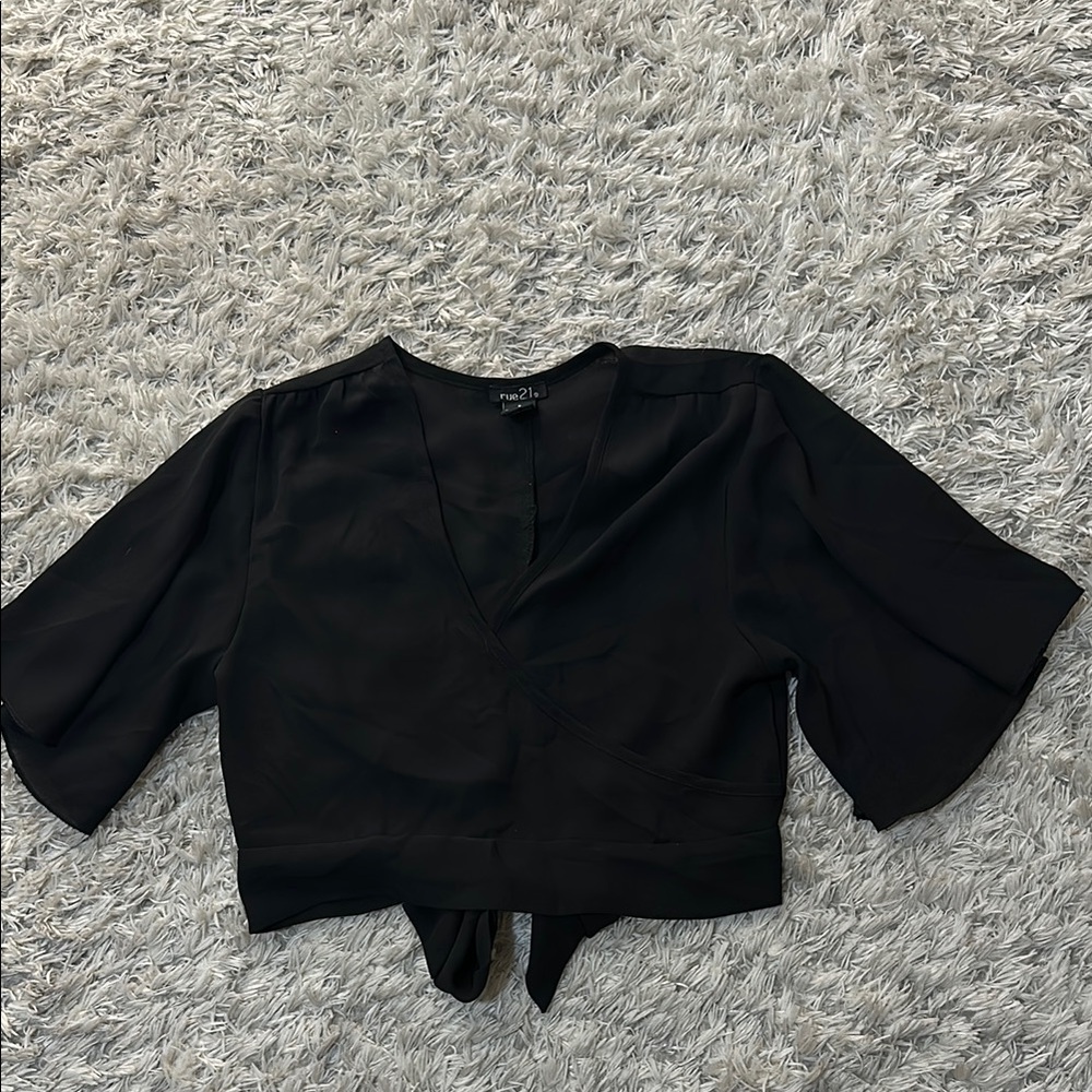 Black Wrap Top